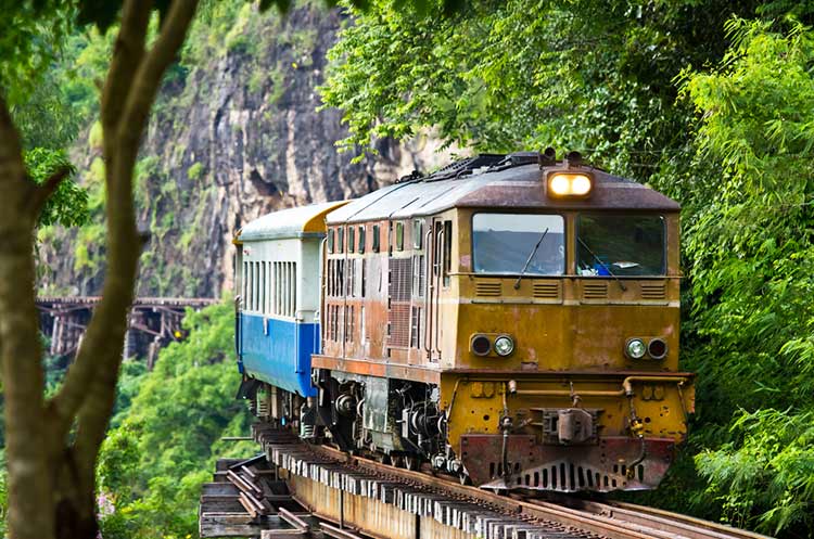 The Bridge Over the River Kwai with Train