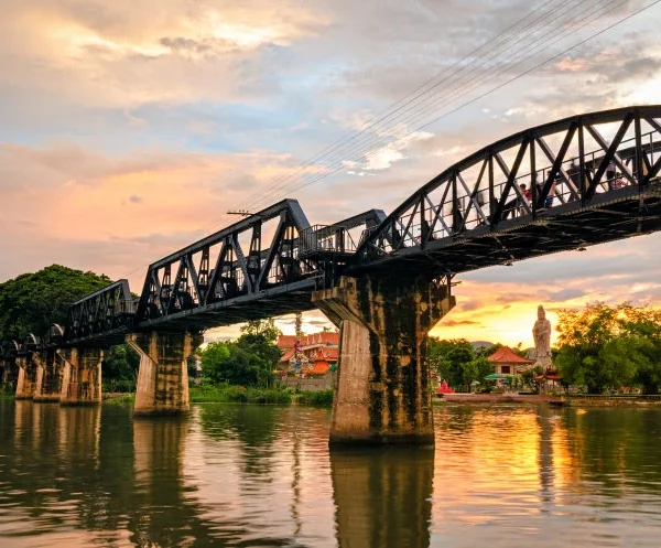 The Bridge Over the River Kwai with Train